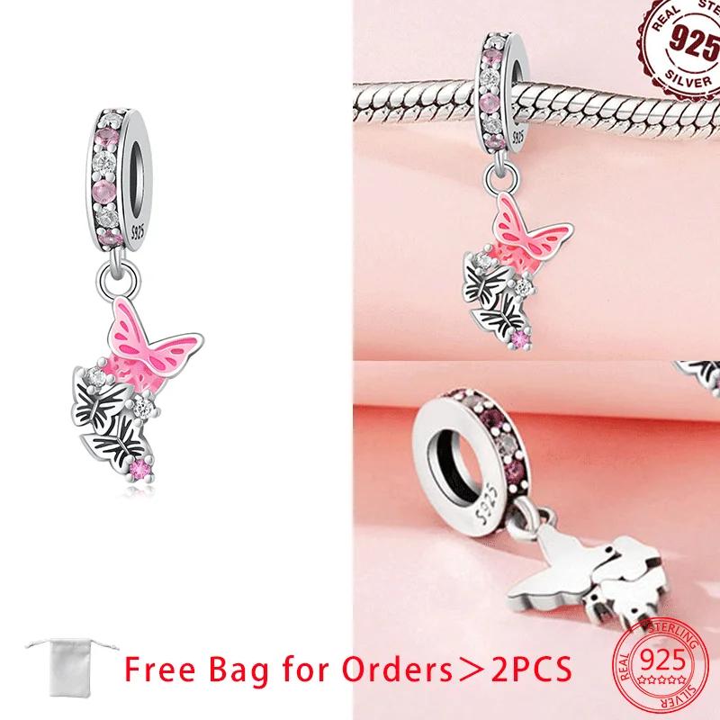 

Серия Животные Красочный Циркон Бабочка Сердце Шармы Медные Бусины Подвеска Подходит Оригинальный Браслет Ювелирные Изделия Женские Изысканный Подарок