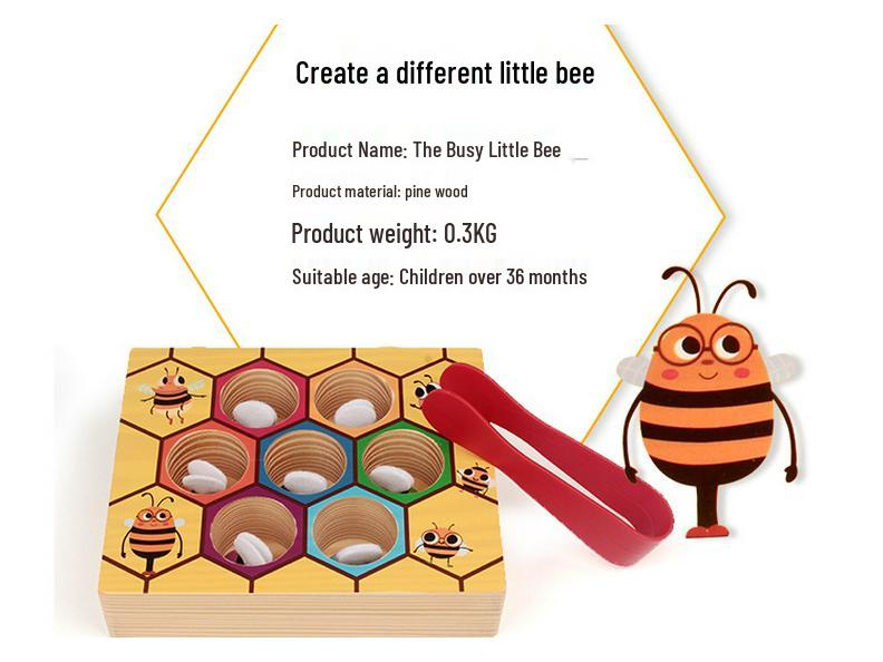 Montessori Wooden Worm Catching Game: Educational Role Play & Color Recognition Toy for Kindergarten