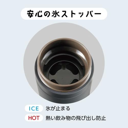 Kakusei Coco Cafe CC-50A Mug Water Bottle, Smoke Blue, 500ml, Double-Layer Vacuum Wall, Insulates Hot & Cold Drinks, Easy-Open Ribbed Cap, Includes Ic