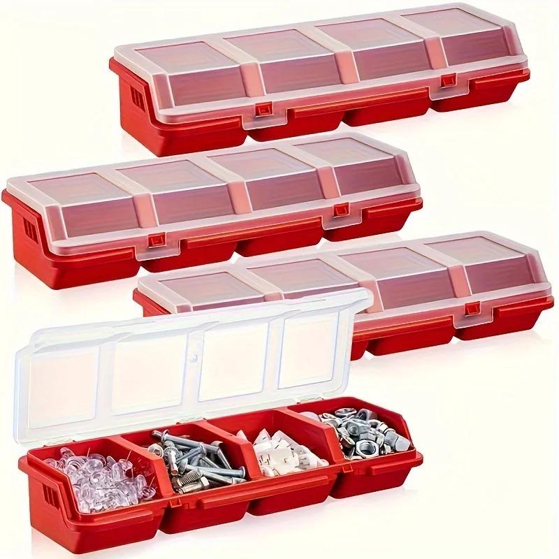 1 or 2-Pack Multi-Section Storage Box, Durable Plastic Organizer Case for Screws Small Parts & Jewelry, Hardware Sorters