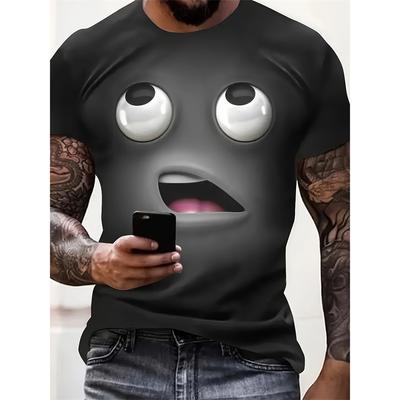Grappig Cartoon Gezicht Patroon T-shirt Voor Mannen Mode 3D Geprinte T-shirts Zomer Casual Korte Mouw Ronde Hals Tops Oversized T-shirts