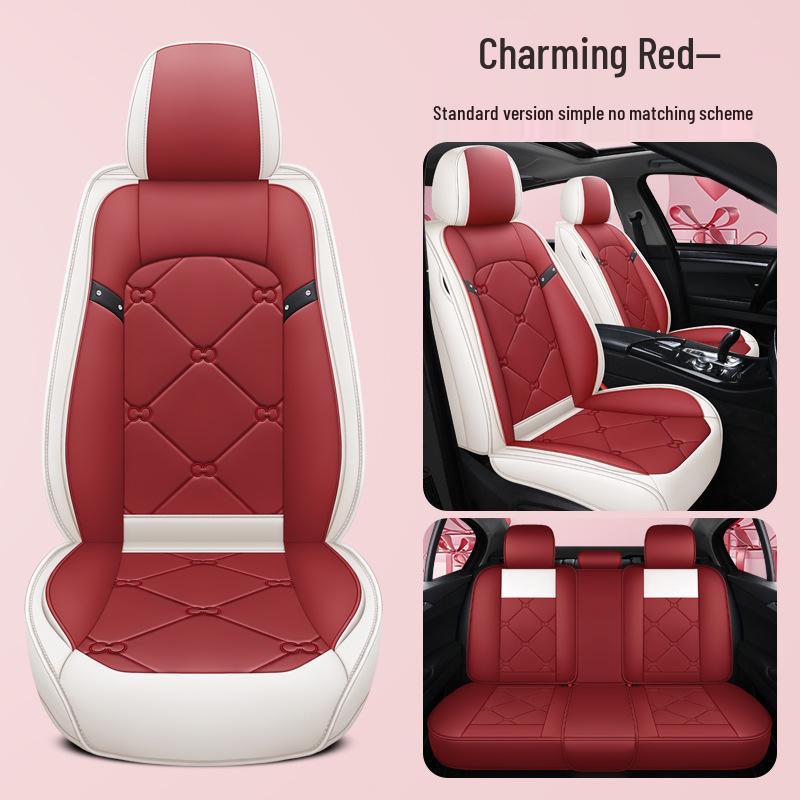 New All-Season Full Leather Cartoon Car Seat Cushion Cover