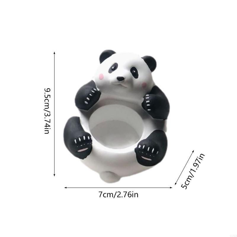 62KD Panda Tealights Stand with Fine Craftsmanships for Room Accent