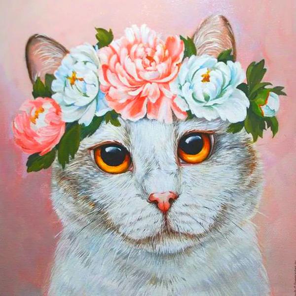 Diamond Embroidery Cat Picture Of Rhinestones Diamond Painting Animal Full Drill Square Mosaic Cross Stitch Home Decor