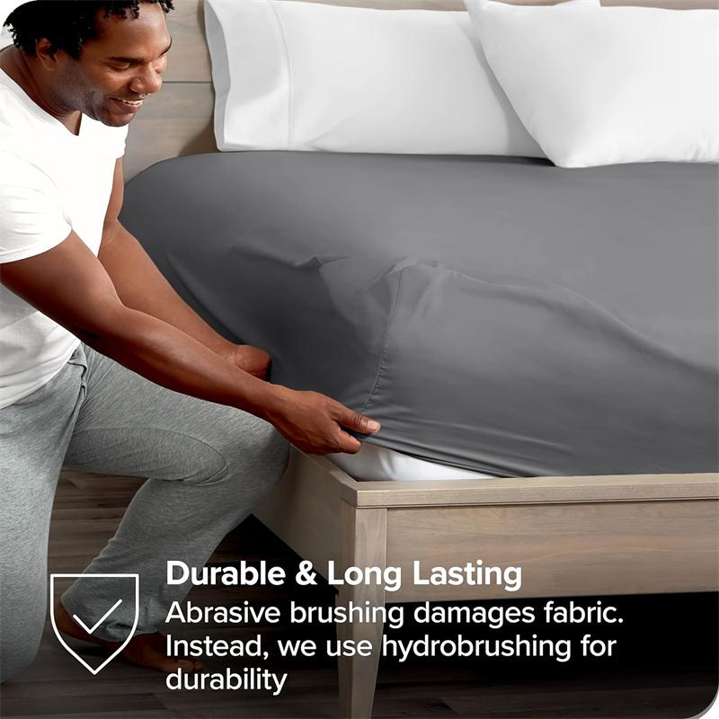 Waterproof Fitted Bedsheet Solid Color Mattress Protector Cover Elastic Bed Sheet Bedroom Bed Protector Cover (No Pillowcase)