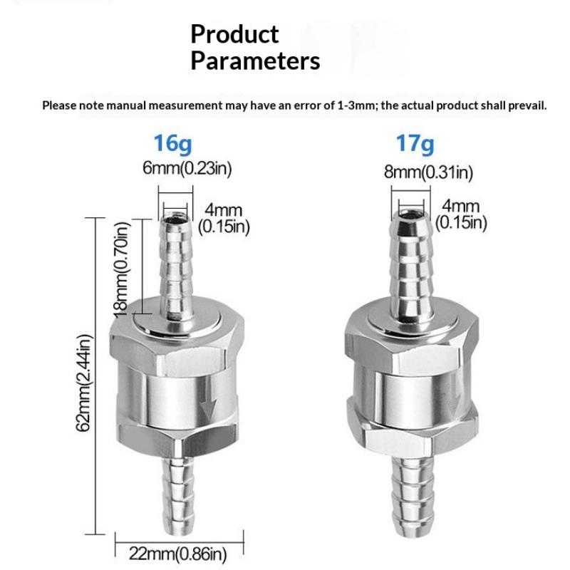 Valvola di ritegno unidirezionale in alluminio per carburante, acqua, gas, aria, vuoto, benzina, diesel 4 dimensioni di valvole 6/8/10/12 mm per uso marittimo e automobilistico
