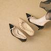 New rivet high heel thin heel pointed head shallow mouth sexy patent leather single shoes women