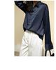 Women's Retro Hong Kong Style Loose White Satin Shirt
