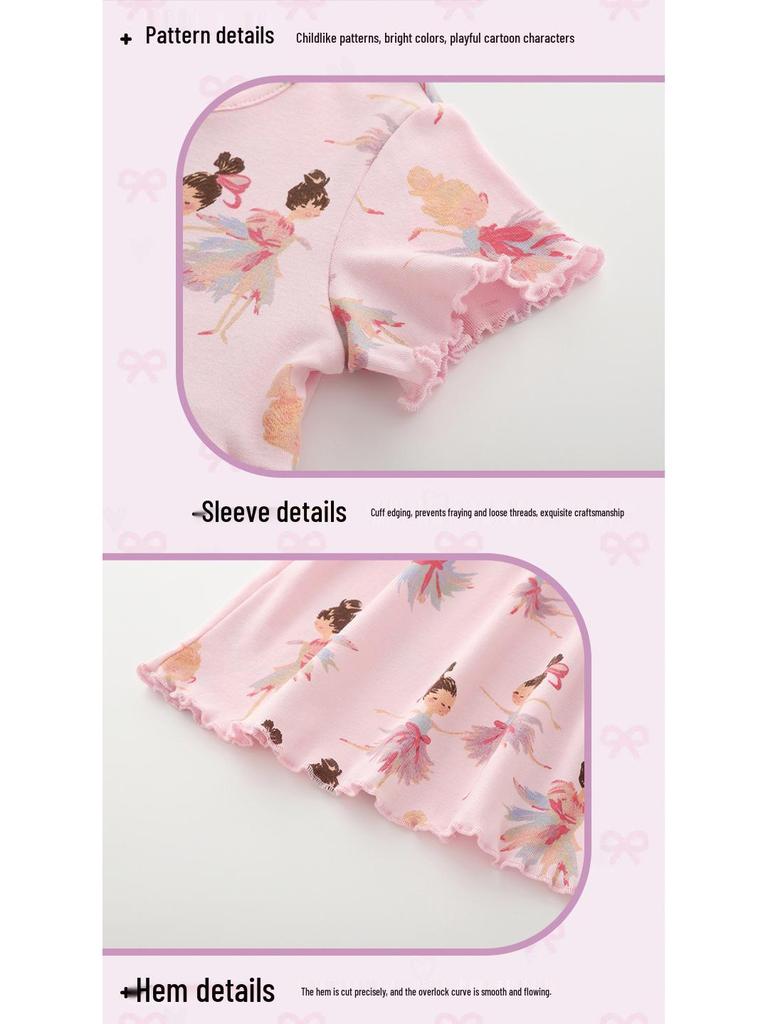 Malwee Mädchen Herbst/Winter Süßes Print Kurzarm Prinzessinnenkleid