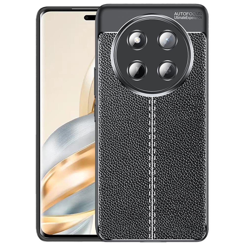 

For Honor Magic7 Lite 5G/X9c 5G/X60 Pro 5G Case Litchi Texture TPU Flexible Phone Cover, Black A