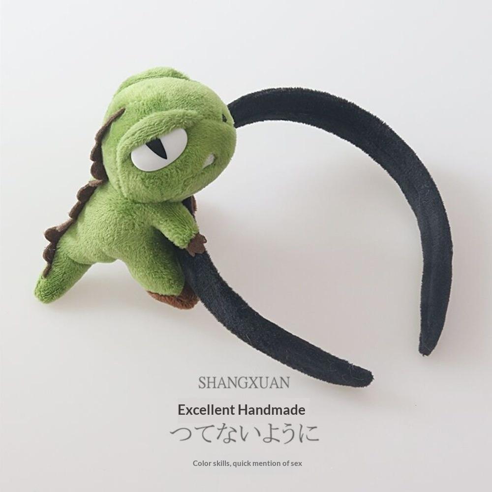 Cartoon Little Dinosaur Doll Cute Headband Korean Internet Celebrity Super Cute Headband Plush Hairpin Exquisite Brooch Hair Accessories