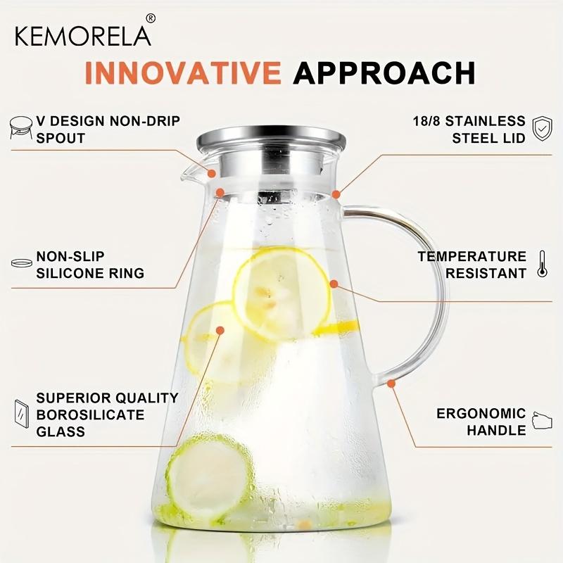 Džbán na vodu Průhledné žáruvzdorné sklo Konvice na studenou vodu a šálky Džbán na vodu s rukojetí Velký objem Kancelářský domácí džbán