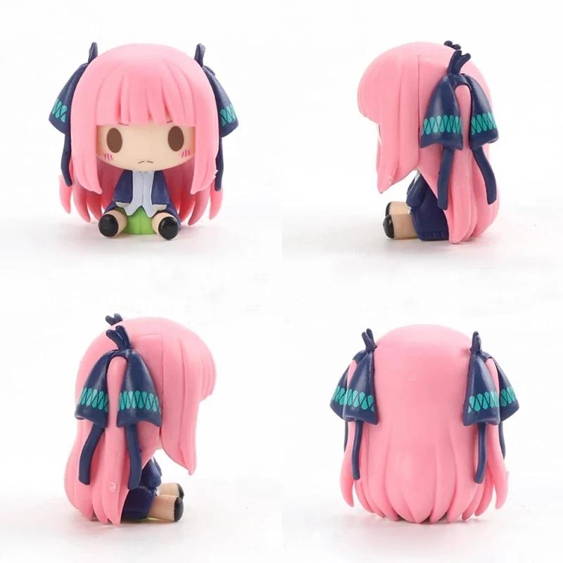 5pcs/Set Q Version Japanese Anime The Quintessential Quintuplets Action Figure PVC Fabric Model Dolls Toy Collect Ornaments