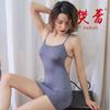 Sex underwear women's sexy suspender short skirt outfit hollow lace-up uniform temptation ice silk nightdress set