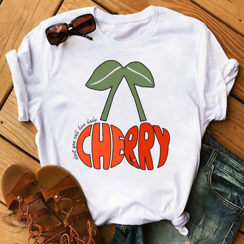 Maycaur Tee Women T-shirt Summer Short Sleeve Avocado Print Clothes Fashion Cartoon Fruit Graphic T Shirt Kawai Female Tops TEE