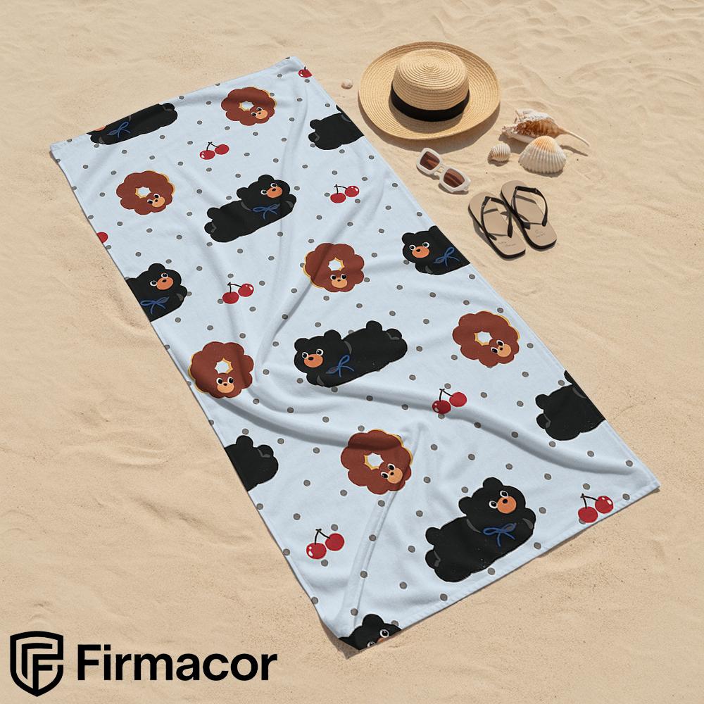 Black Bear Donuts Soft Portable Travel Towel Unisex Ultra Lightweight Microfiber Oversized Sand Free Quick Dry Beach Towel