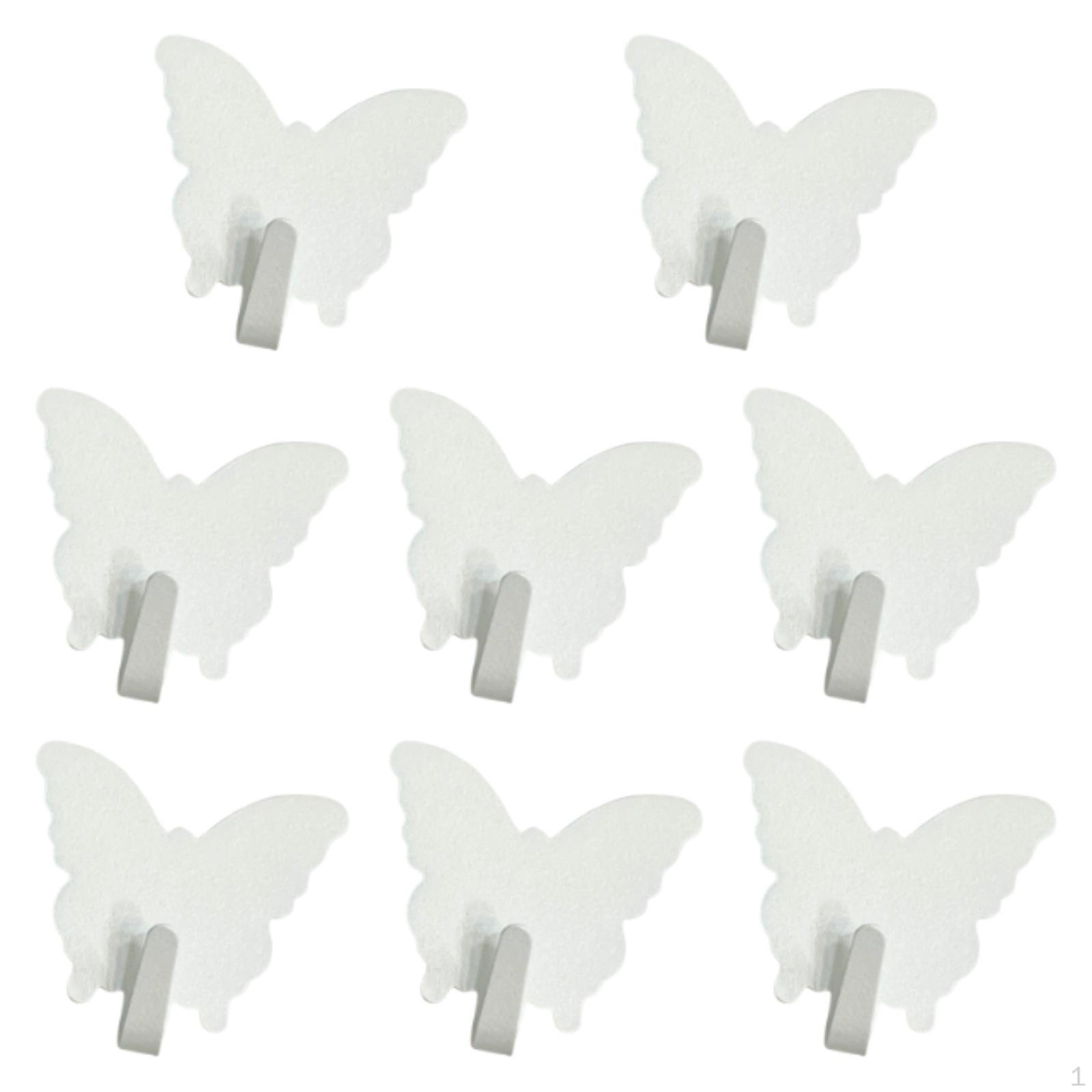 

Butterfly Hooks for Hanging Coats Towels Keys in Bathroom Kitchen Porch White