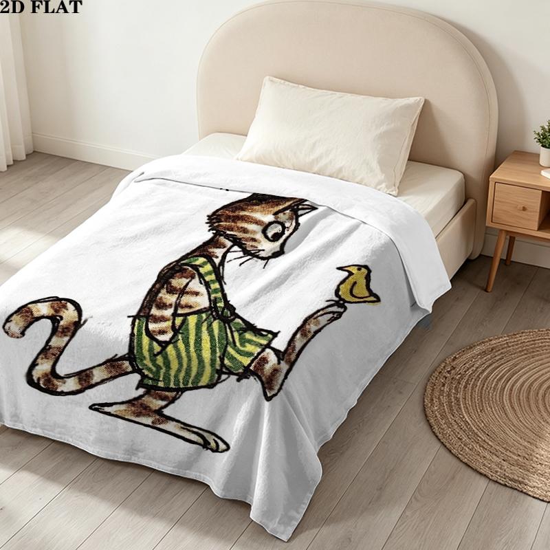 Couverture en Flanelle Pettson Findus, Haute qualité, Confortable pour Toutes les Saisons, Décoration d'Intérieur, Chaleur et Confort, Parfait pour les Cadeaux de Noël