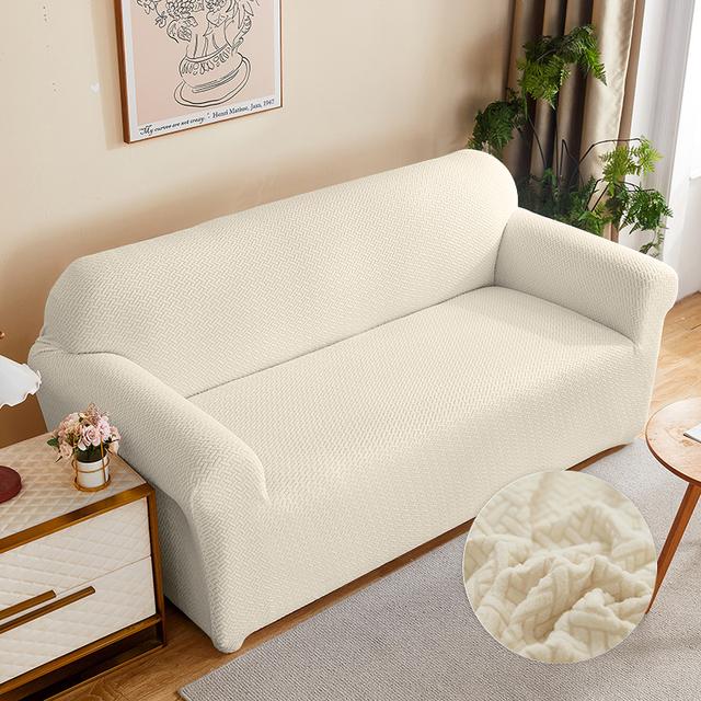 

Thick Jacquard Sofa Cover Protector Printed Solid Slipcover For Living Room Corner Couch L Shape 1Seat 90-130cm