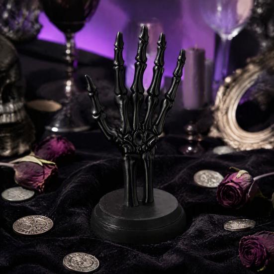 Skull Jewelry Stand Gothic Hand Rack, 3D Print Skeleton Ornament Trendy Desk with Stable Base, Rings And Bracelets Organizer for Dressing Table Shape