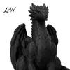 Fine Carved Statues for Bedroom 3D Printed Sitting Black Dragon Statue, Fantasy Western Figurine, Stylish Interior Decorations Gothic Decor