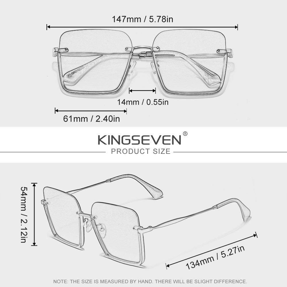 KINGSEVEN Frameless Women's Sunglasses Luxurious Fashion Gradient Polarized UV400 Eyewear Leisure Vacation Anti-Glare Glasses