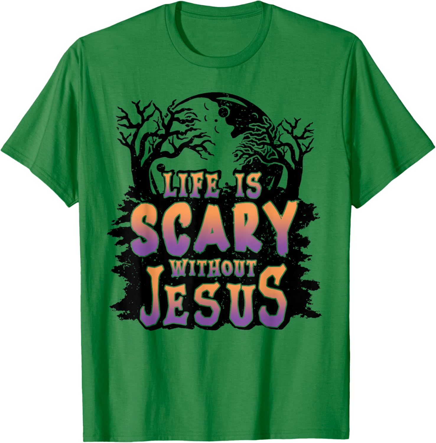 

Life Is Scary Without Jesus TShirt 100 Cotton ONeck Short Sleeve Summer Casual Mens Tshirt Streetwear 4XL
