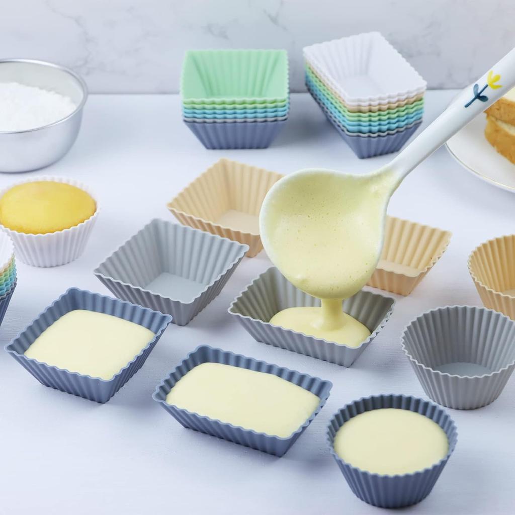 12 stk/sett Silikonkakeform Rundformet Muffins Cupcake Bakeformer Kjøkken Matlaging Bakeware Maker DIY Kakedekoreringsverktøy