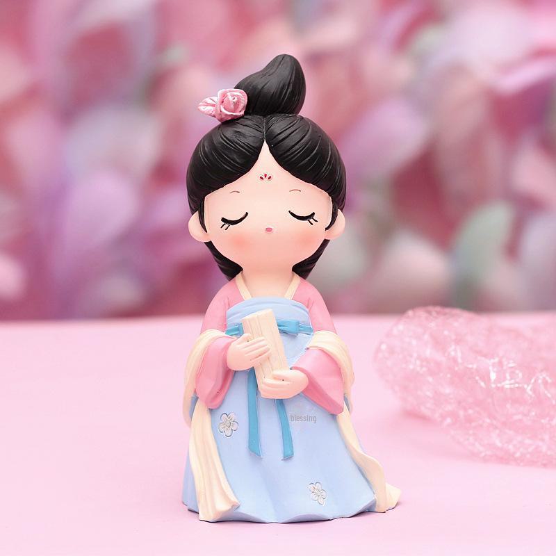 Kreativer Handyhalter im Stil der Tang-Dynastie mit Glücksbringer: Exquisites Harzornament