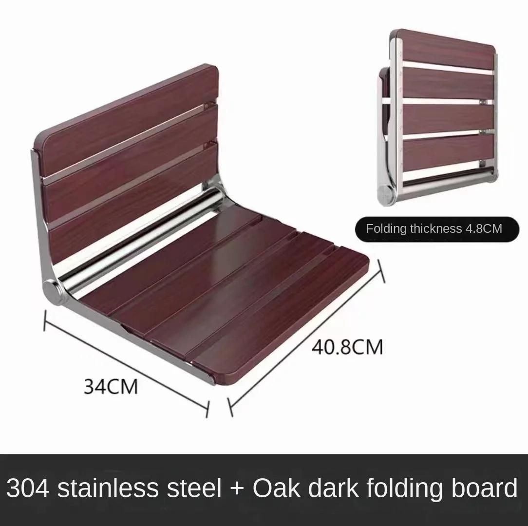 

Складной стул для ванной комнаты, настенный скрытый складной стул, табурет для душа, деревянная подставка для ног для купания, экономящая место