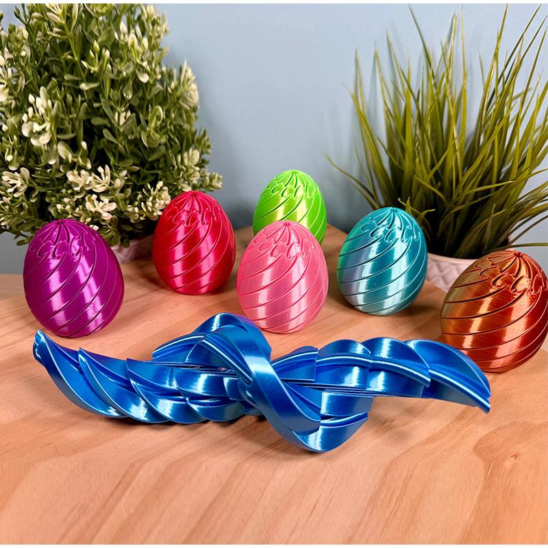 Toys Twisty Fidget Egg 3D Printed Slippery Egg Fidget Easter Egg Basket Stuffers Rotating Fidget Puzzle Toy For Stress Relief