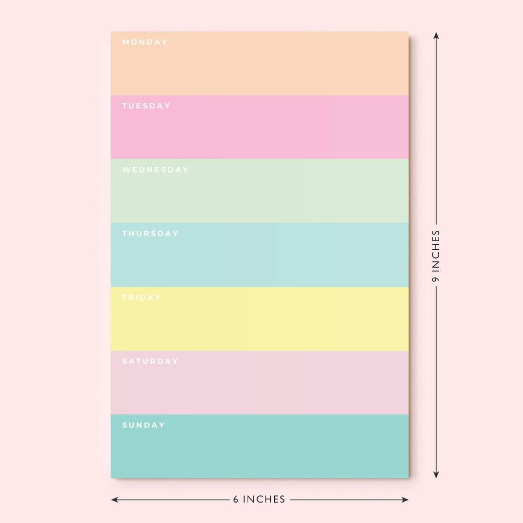 Daily Planner by Sweetzer & Orange - Undated 2025 pad – Colorblock Magnetic To Do List Notepad - Mon to Sun Agenda and Habit Tracker Organizer,