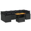 VidaXL Salon de Jardin avec Coussins 8 pcs, Canapés de Terrasse, Ensemble de Meubles de Patio, Mobilier d'Extérieur, Noir 3271223