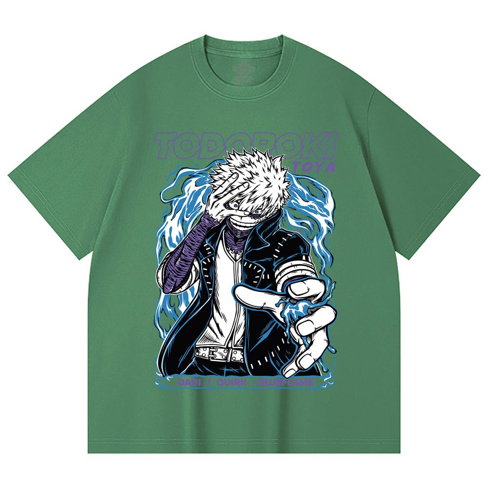 230 g/m² 100% Baumwolle My Hero Academia V11 Dabi Druck Unisex Schweres Baumwoll-T-Shirt