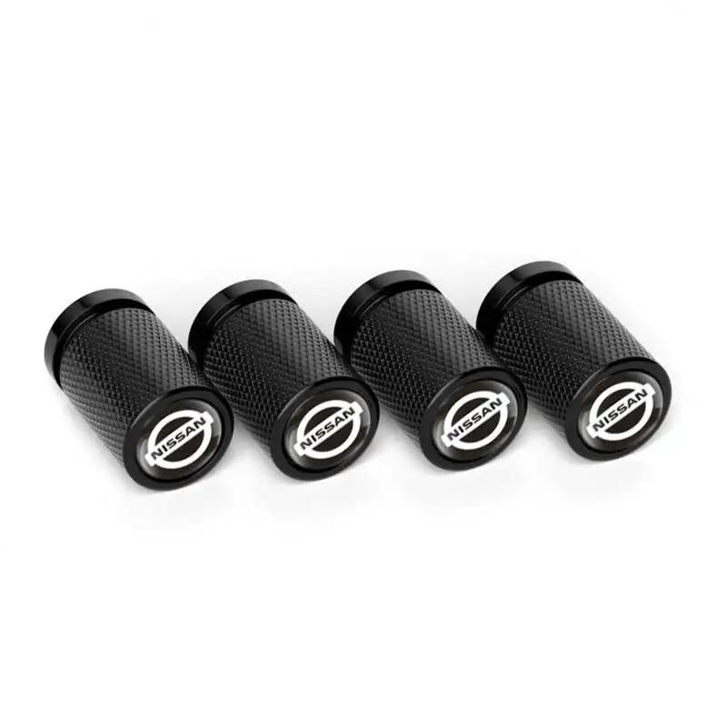 ABP3 4Pcs Car for Nissan Wheel Tire Valve Caps Stem Protection Covers Micra Qashqai GTR Nismo 350Z Kicks Maxima X-Trail NV200 Versa