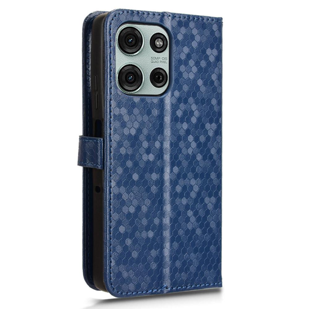 For Motorola Moto G75 5G Wallet Case Dot Pattern Imprint PU Leather Phone Cover