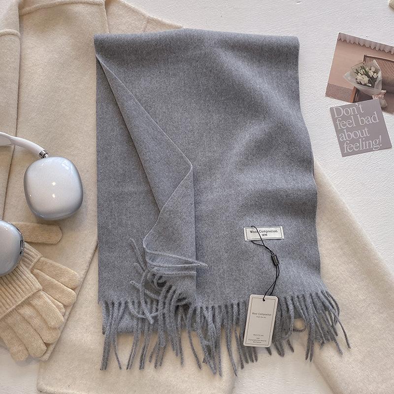 Luxury Cashmere Wool Scarf For Women  Winter Warm Pashmina Thicken Soft Shawl Wrap Stole Daily Use Fashion Elegant Wool Scarf