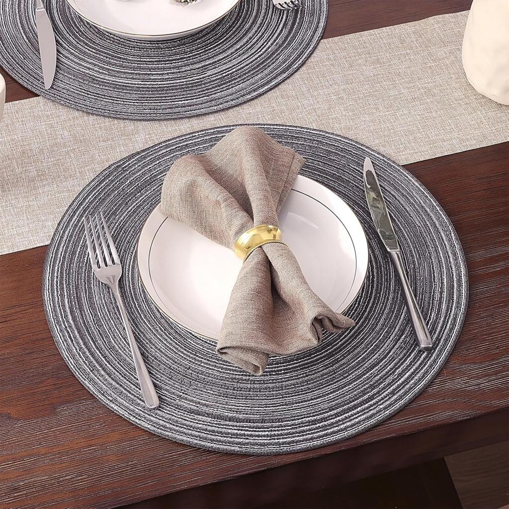 Kulaté prostírání Sada 4 kusů Kulaté stolní prostírání Pletené bavlněné prostírání 30 cm pro kuchyňský jídelní stůl Sváteční párty