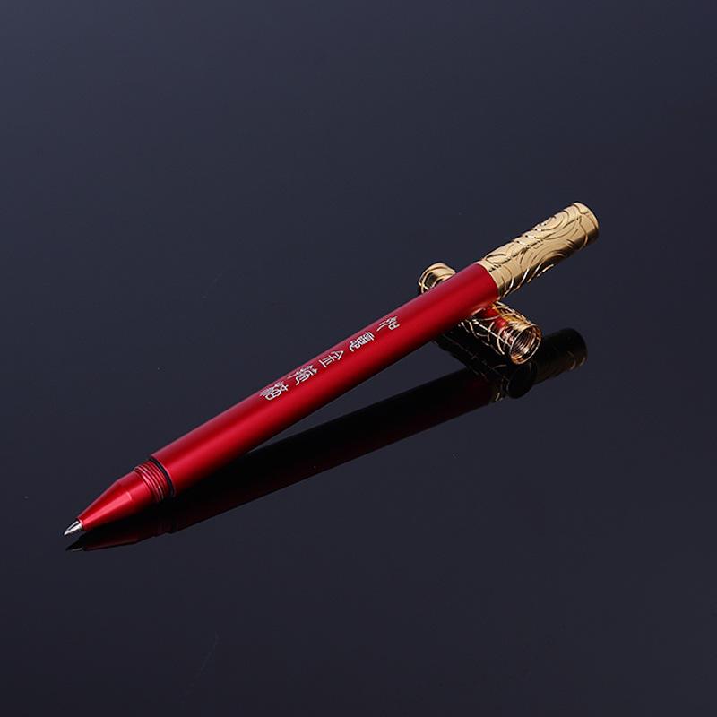 Golden Cudgel Brass Signature Pen - Magnetic, Baked Paint Finish, Ideal for Gifting, Business Promotions, or Student Use