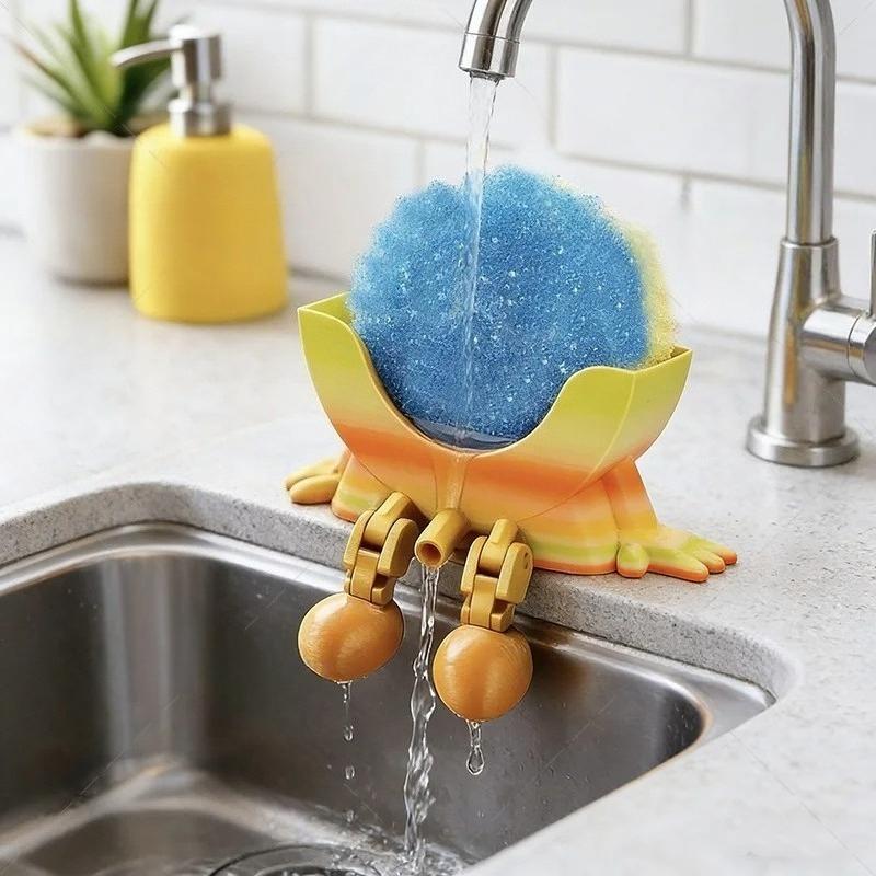 Sponge Holder With Drain, Sponges Soap Holder Drying Rack Adjustable Drain Rack Holder Kitchen Storage Organizer