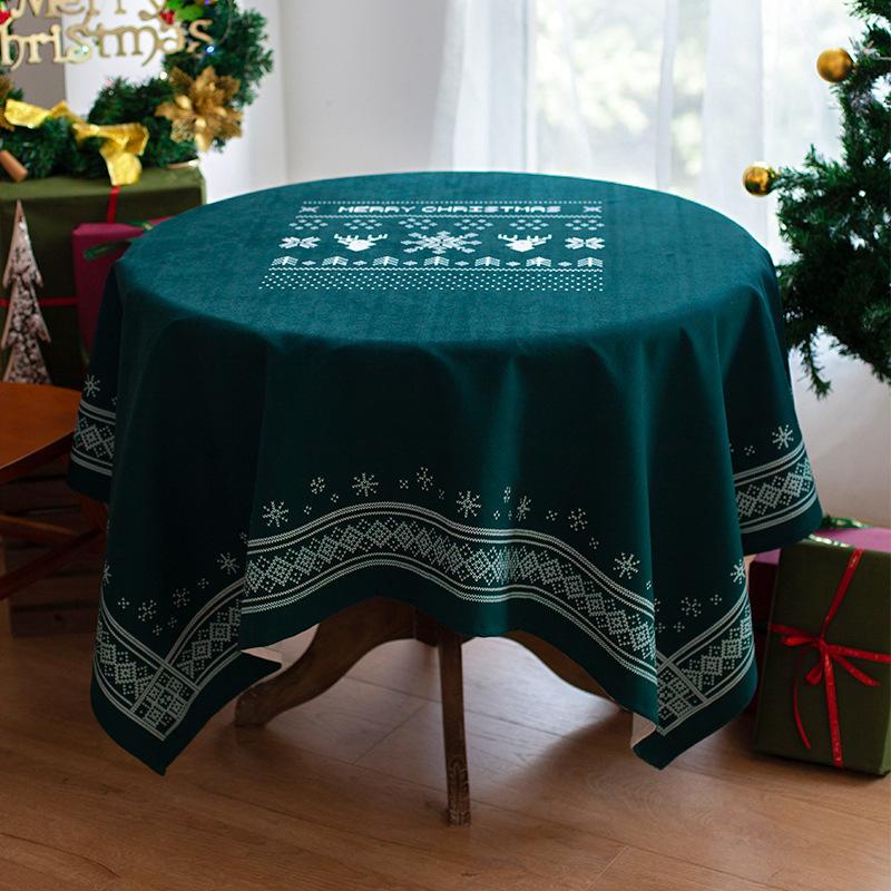 Novoroční dárek Vánoční série Vodotěsný Běžný ubrus na stůl Zesílený Obdélníkový Ubrus na jídelní stůl Ubrus na konferenční stolek