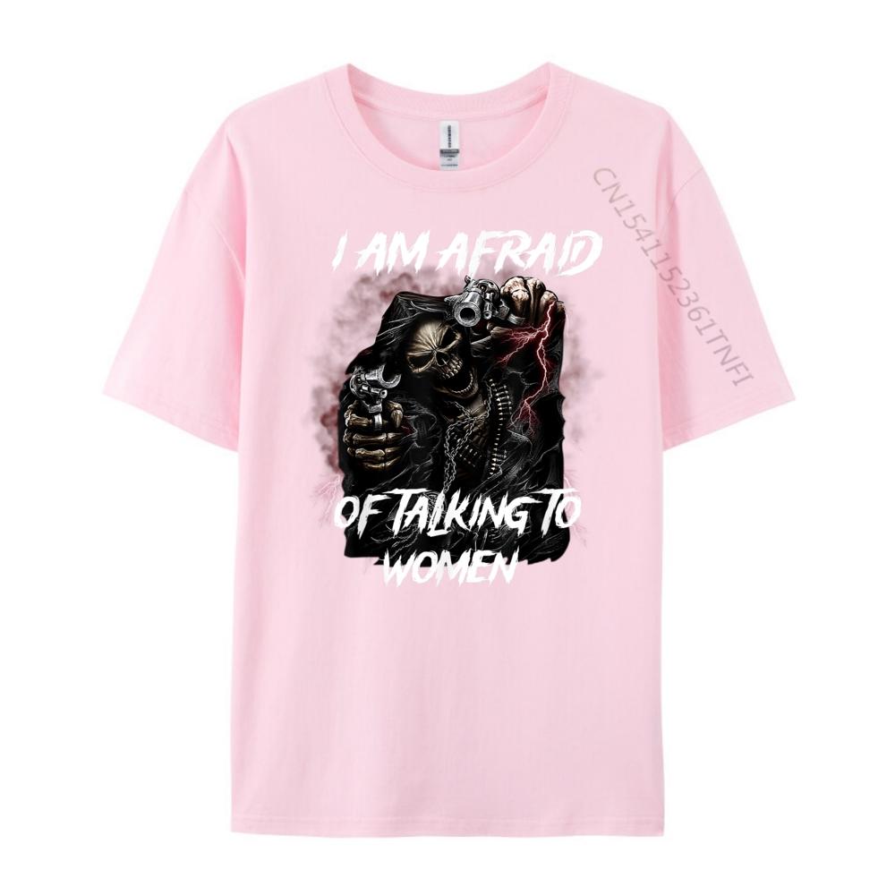 Im Afraid Of Women Shirt Men Skeleton Funny Mens Clothing 2025 Autumn Men Clothes Hip Hop