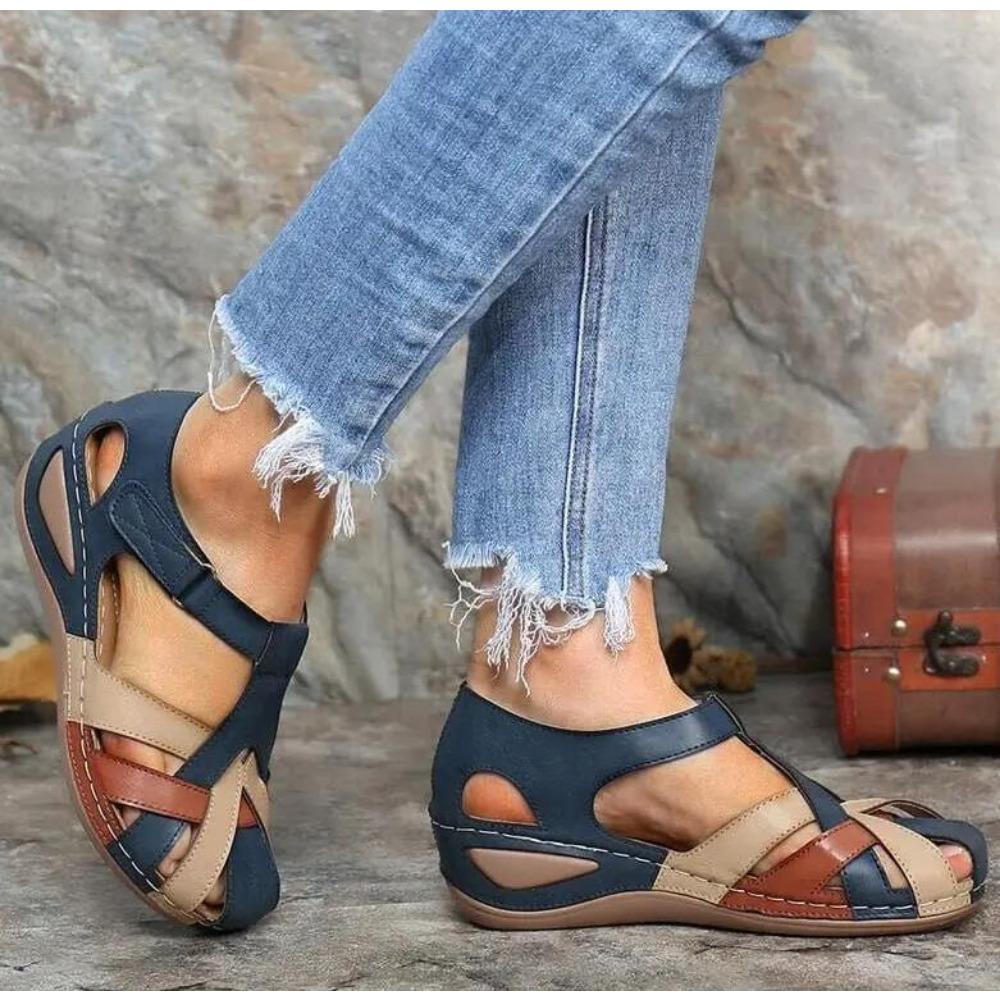 Модные женские сандалии Летние женские туфли с открытым носком Плоские сандалии — фото 6