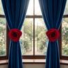 Romantic Rose Curtain Clips Realistic Exquisite Window Screen Fastener Clip Decorative Curtain Straps Clips Party