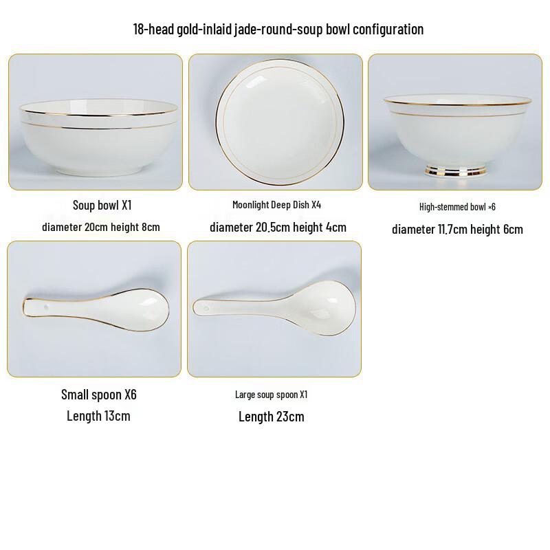 Qianhua Zhike Runde 18-teilige Nordische Jingdezhen Geschirr-Garnitur