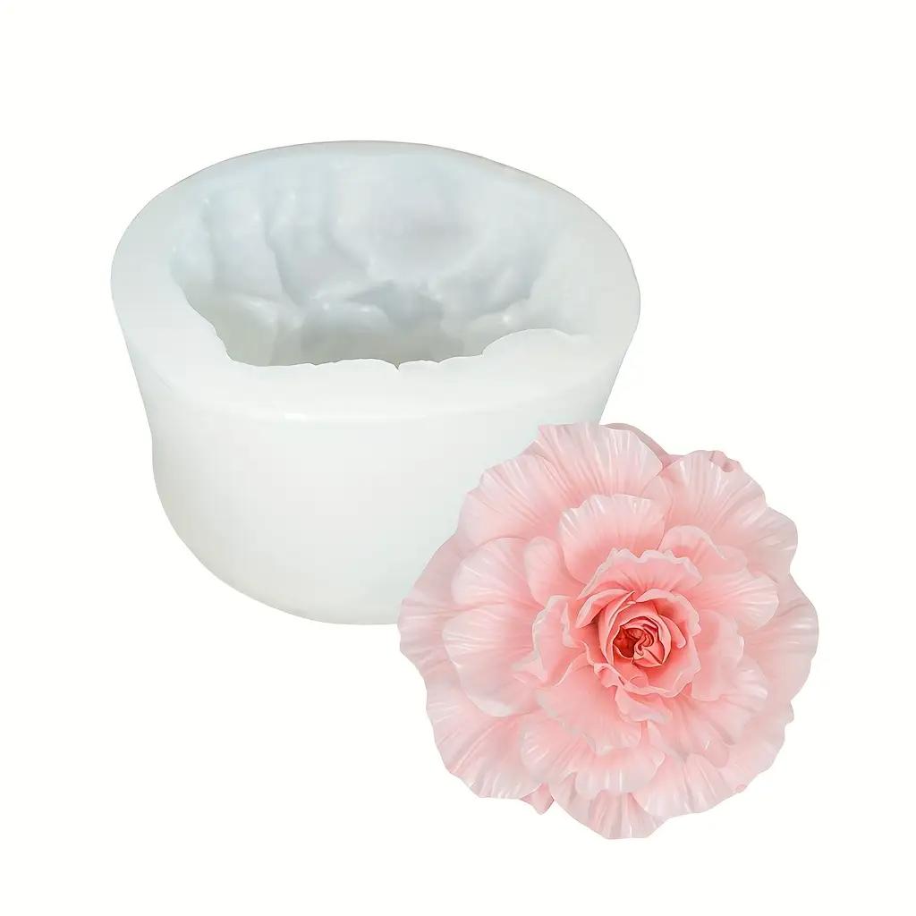 1 Piece 3D Carnation Flower Silicone Mold - High-Quality Reusable Candle Making Mold, Suitable for DIY Candle, No Electricity Needed, Per