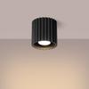 Spot Sufitowy Nowoczesny Ryflowany Okrągły Czarny 10 Cm 1Xgu10 10W Aura Sollux Lighting