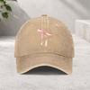 Pink Bow Baseball Cap Washed Cotton Trendy Retro Adjustable Street Hip Hop Cap