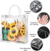 6 Pack Clear Gift Bags with Handle Reusable Plastic Bags Small Gift Wrap Tote Bags for Gifts Wedding Party Favors Baby Shower