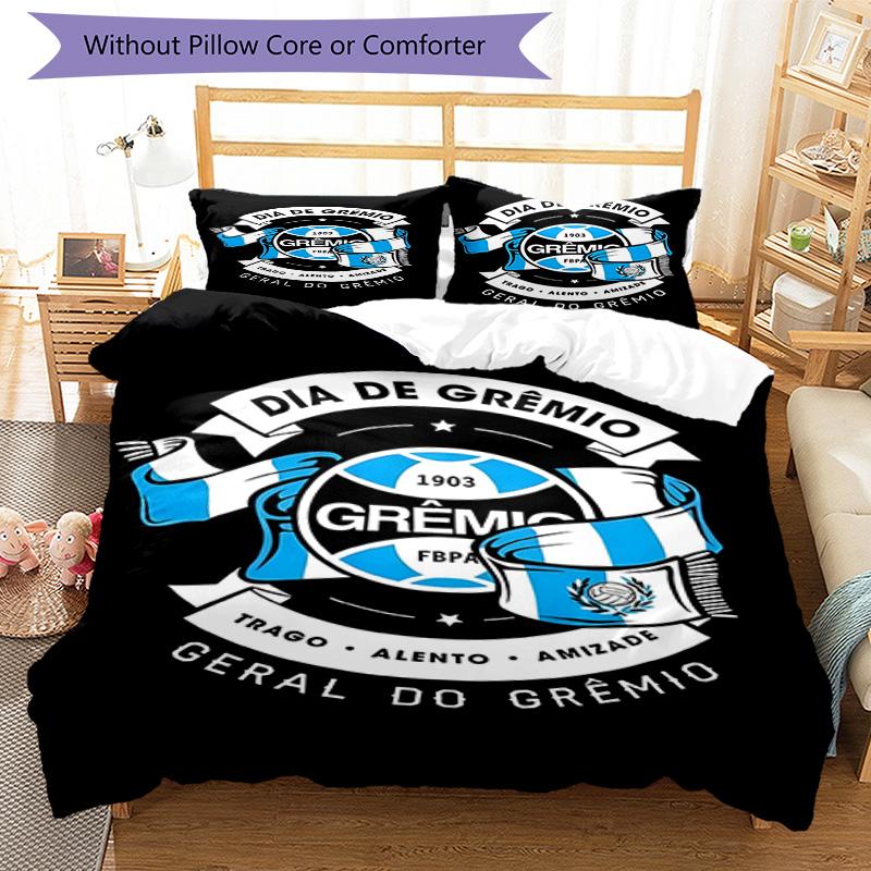 Grêmio FBPA Printed Pattern Duvet Cover Set – Includes 1 Duvet Cover and 2 Matching Pillowcases Bedroom Decor Christmas Gifts